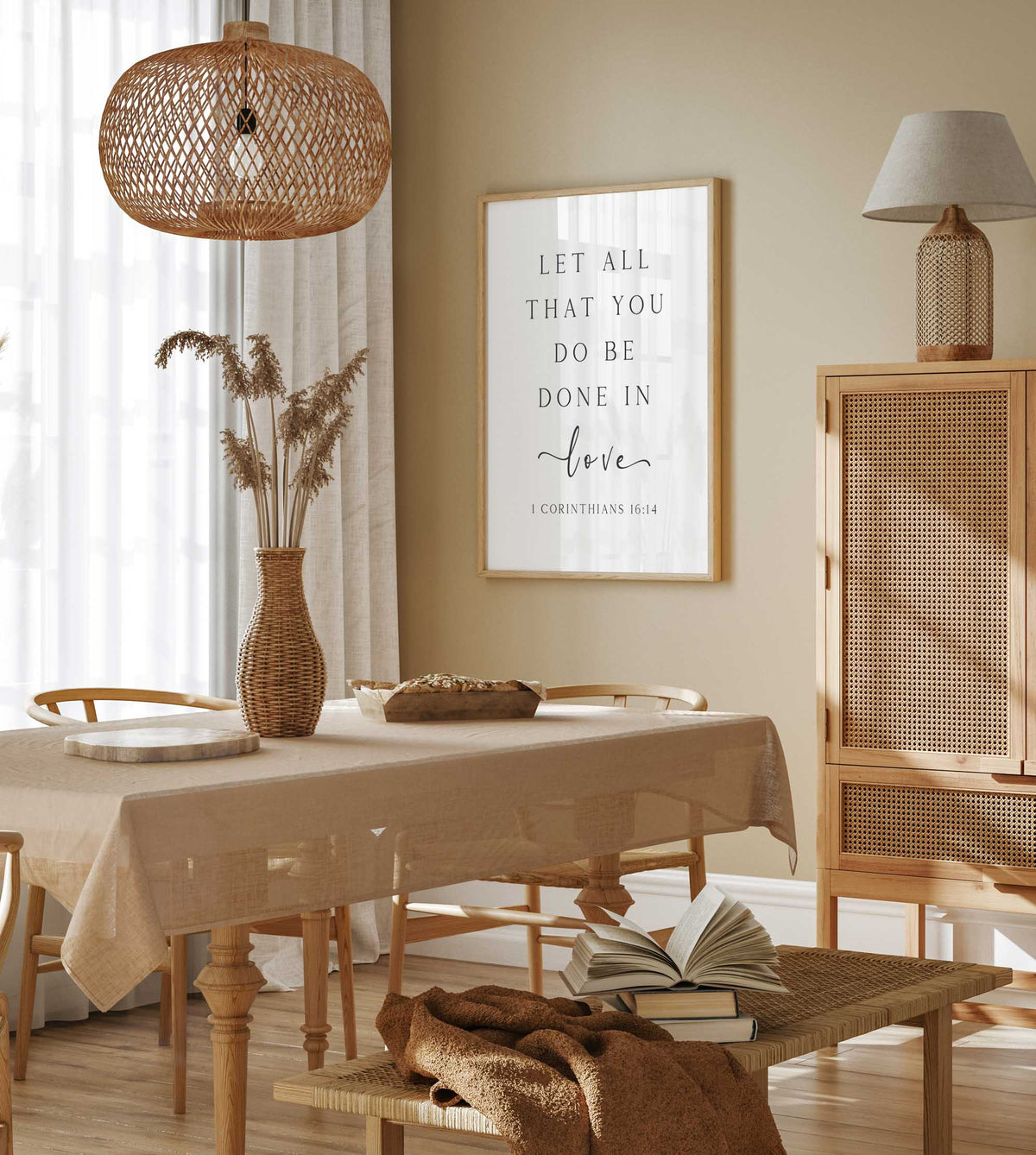 Let All that You Do be Done in Love, 1 Corinthians 16:14 Christian Art Print