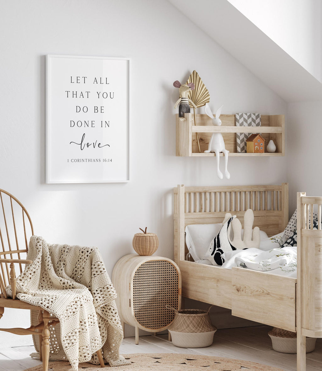 Let All that You Do be Done in Love, 1 Corinthians 16:14 Christian Art Print