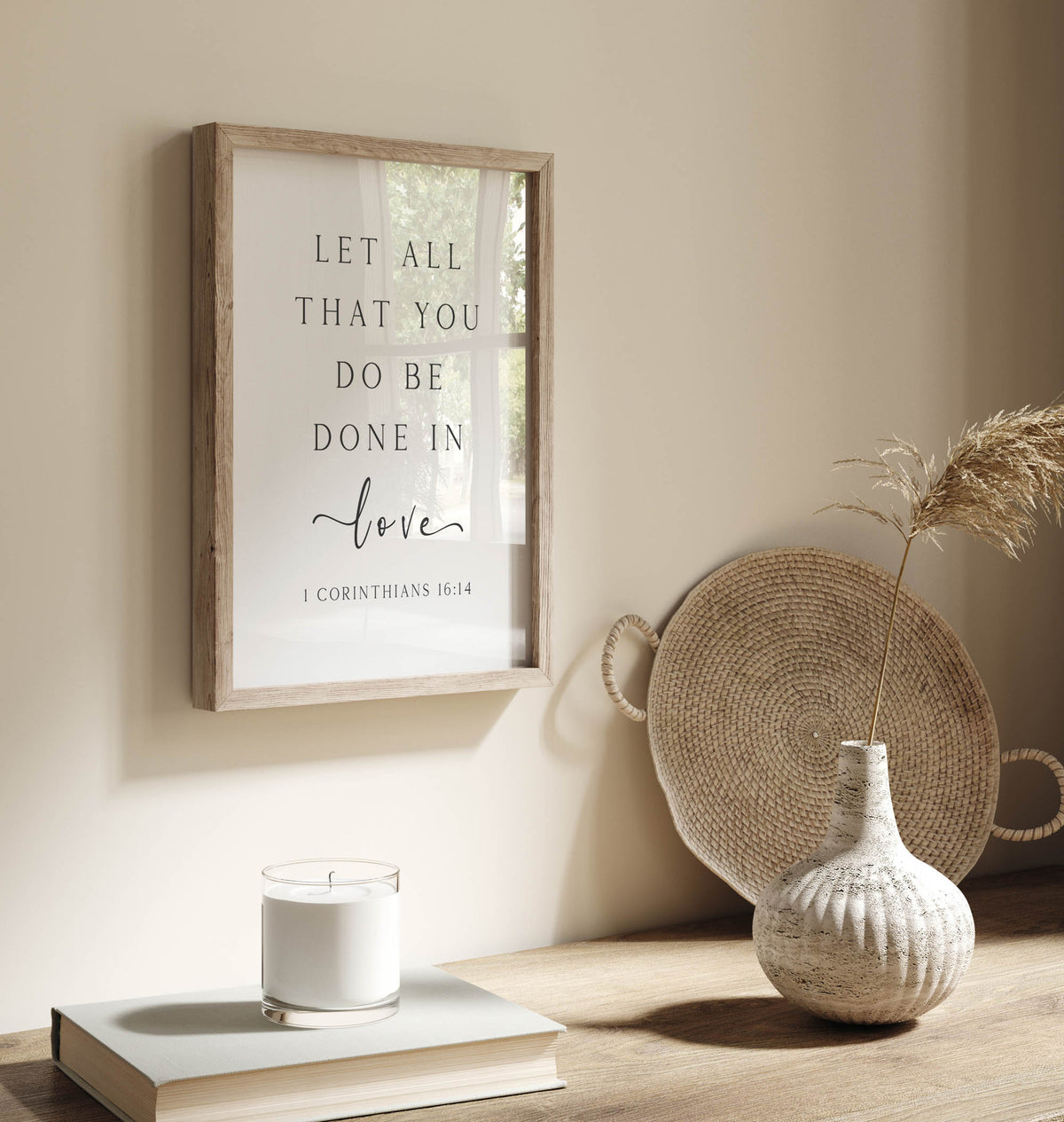 Let All that You Do be Done in Love, 1 Corinthians 16:14 Christian Art Print