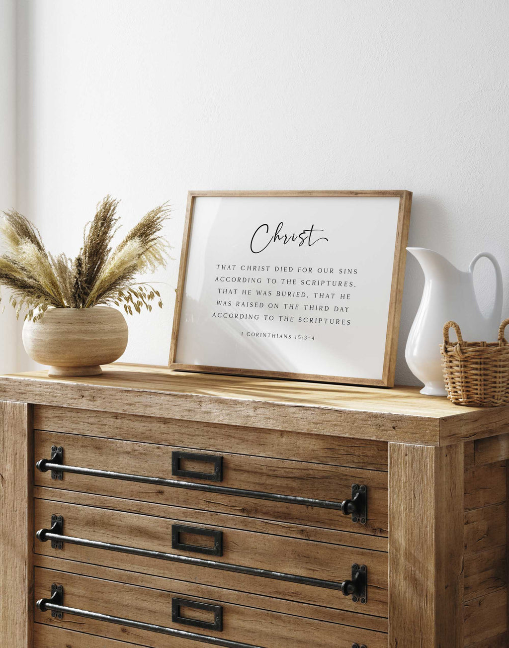 Christ died for our sins - 1 Corinthians 15:3-4 - Christian Art Print