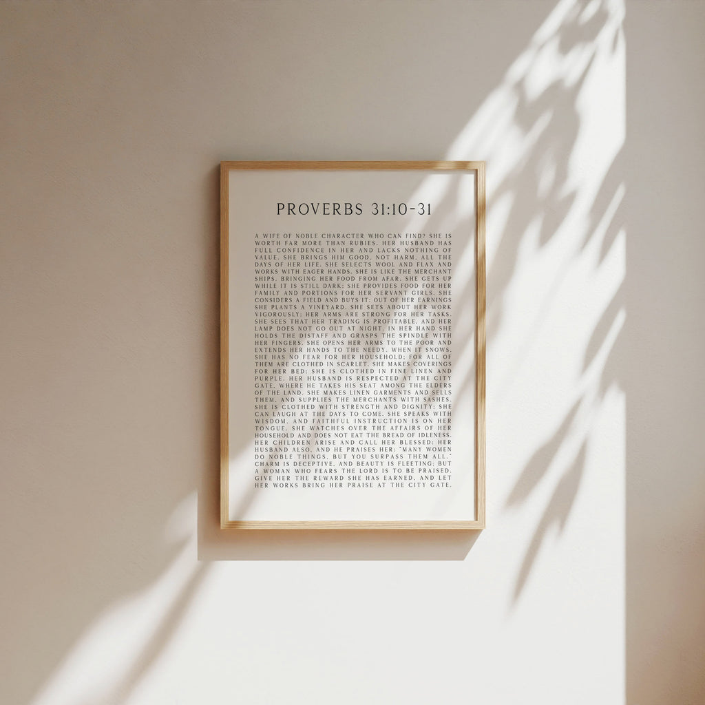 A Wife of Noble Character, Proverbs 31:10-31, Christian Art Print