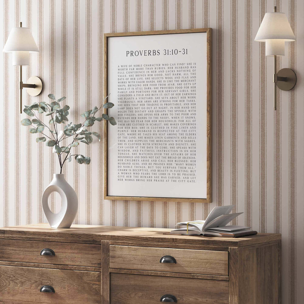 A Wife of Noble Character, Proverbs 31:10-31, Christian Art Print