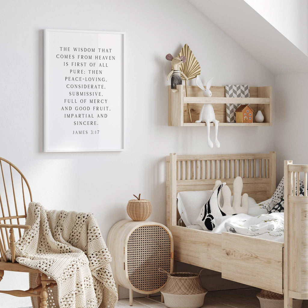 Wisdom from Heaven, James 3:17, Scripture Art Print