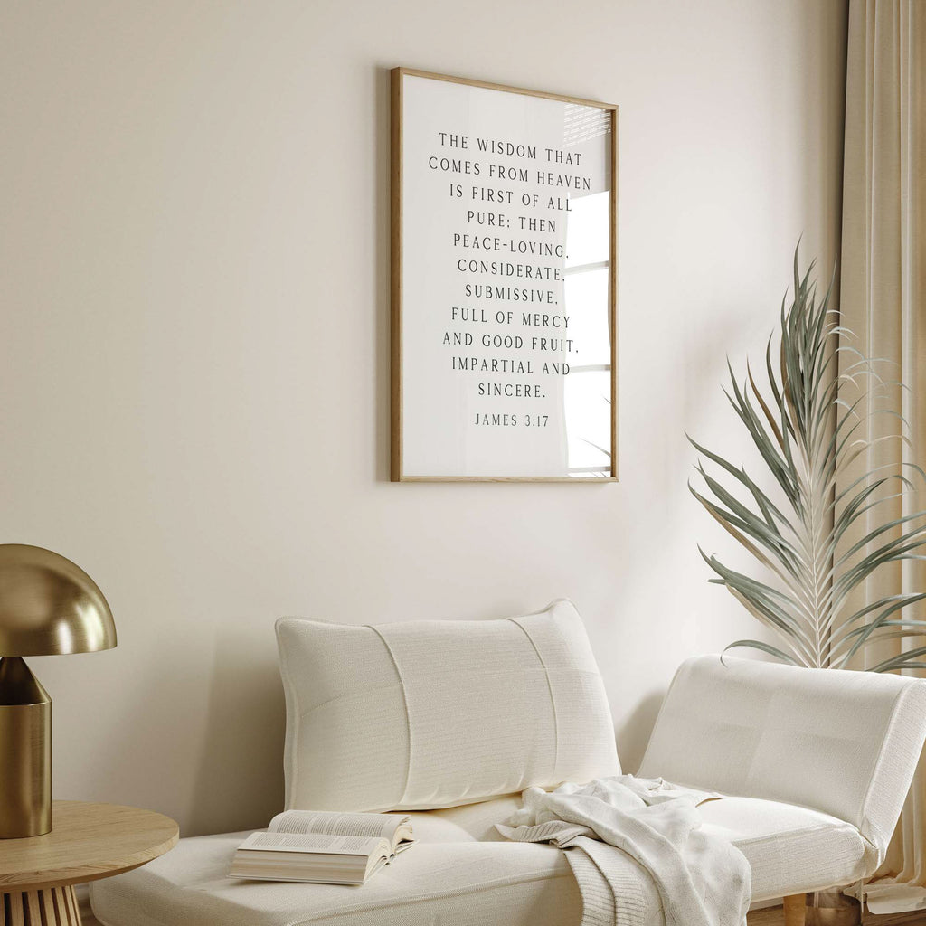 Wisdom from Heaven, James 3:17, Scripture Art Print