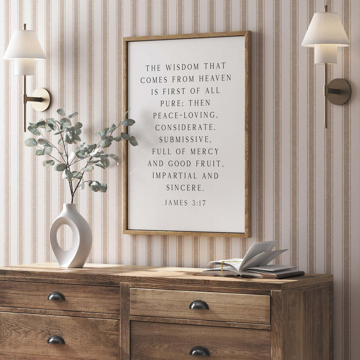 Wisdom from Heaven, James 3:17, Scripture Art Print