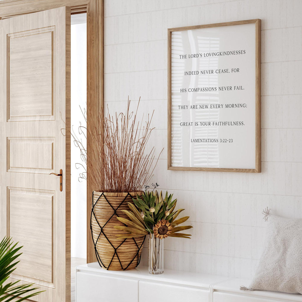 Great is Your Faithfulness, Lamentations 3:22-23, Scripture Art Print