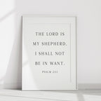 The Lord is my Shepherd, Psalm 23:1, Christian Art Print