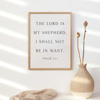 The Lord is my Shepherd, Psalm 23:1, Christian Art Print