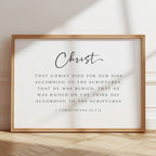 Christ's Death and Resurrection, 1 Corinthians 15:3-4, Christian Art Print