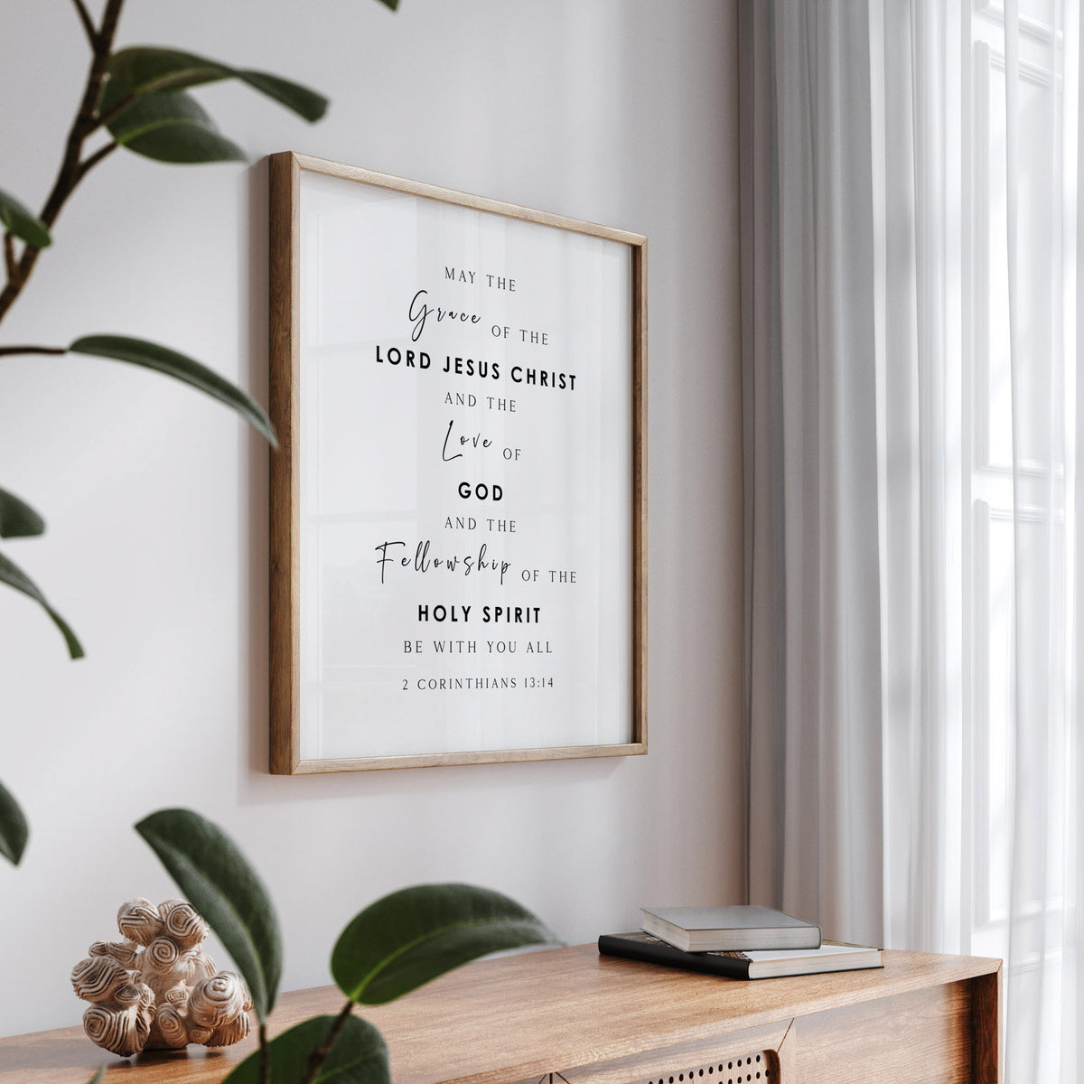 May the Grace of the Lord Jesus Christ, 2 Corinthians 13:14, Bible Verse Art Print