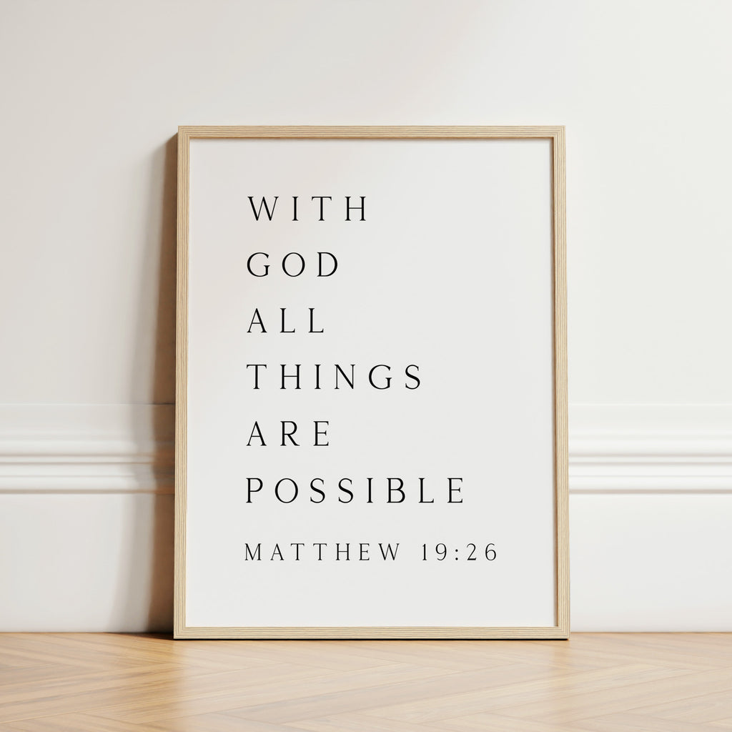 With God Everything is Possible, Matthew 19:26, Christian Art