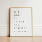 With God Everything is Possible, Matthew 19:26, Christian Art