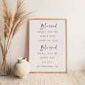 Blessed You Shall Be, Deuteronomy 28:6, Scripture Art Print