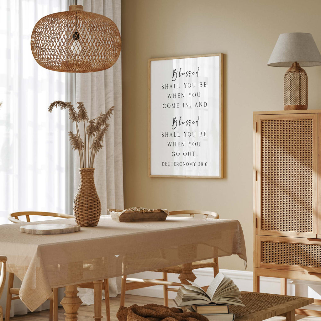 Blessed You Shall Be, Deuteronomy 28:6, Scripture Art Print