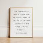 God is Able, Ephesians 3:20, Christian Art Print