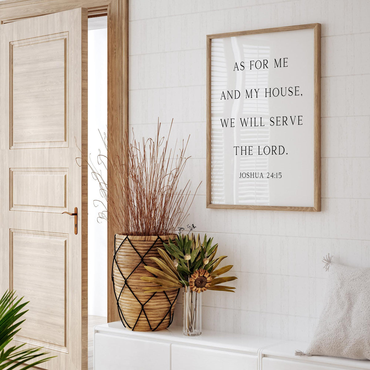 As for Me and My House, Joshua 24:15, Bible Verse Art Print