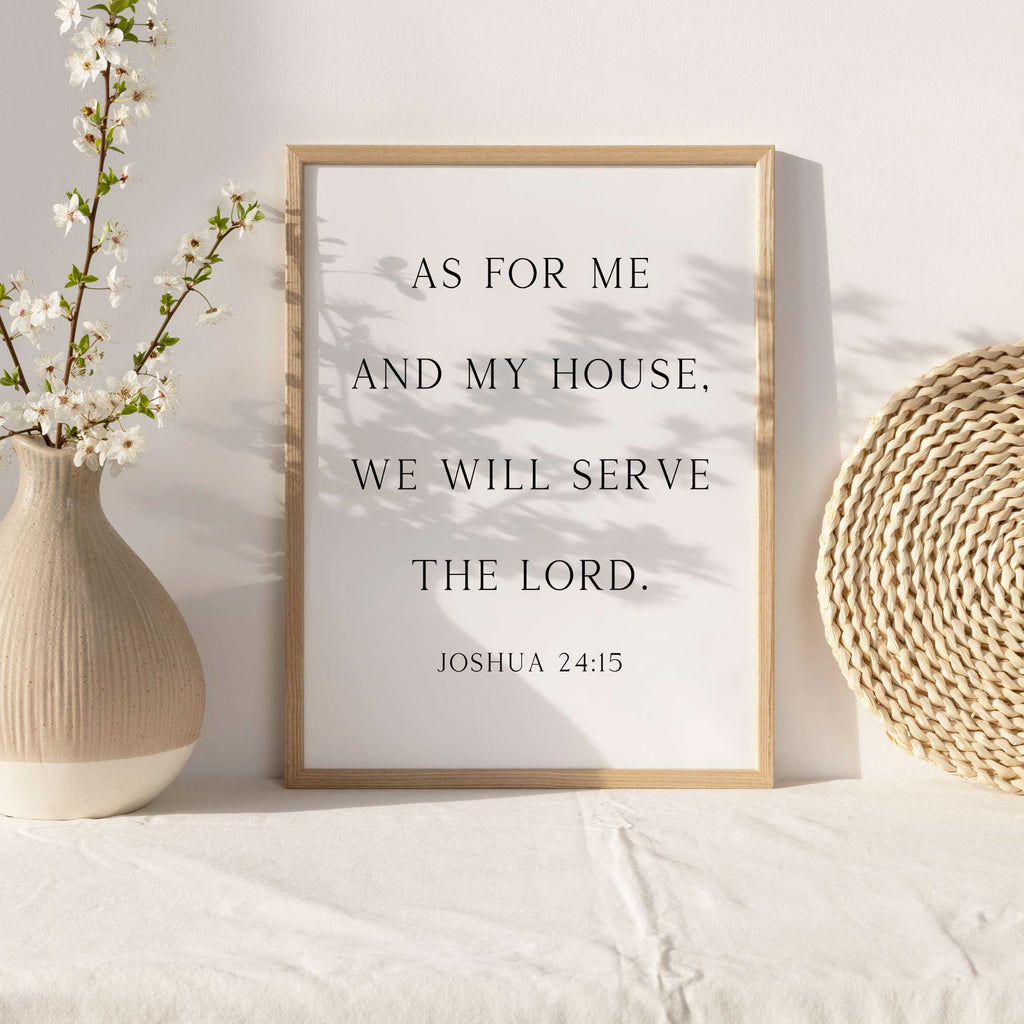 As For Me and My Household, Joshua 24:15, Christian Art Print