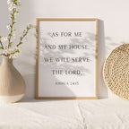 As for Me and My House, Joshua 24:15, Bible Verse Art Print