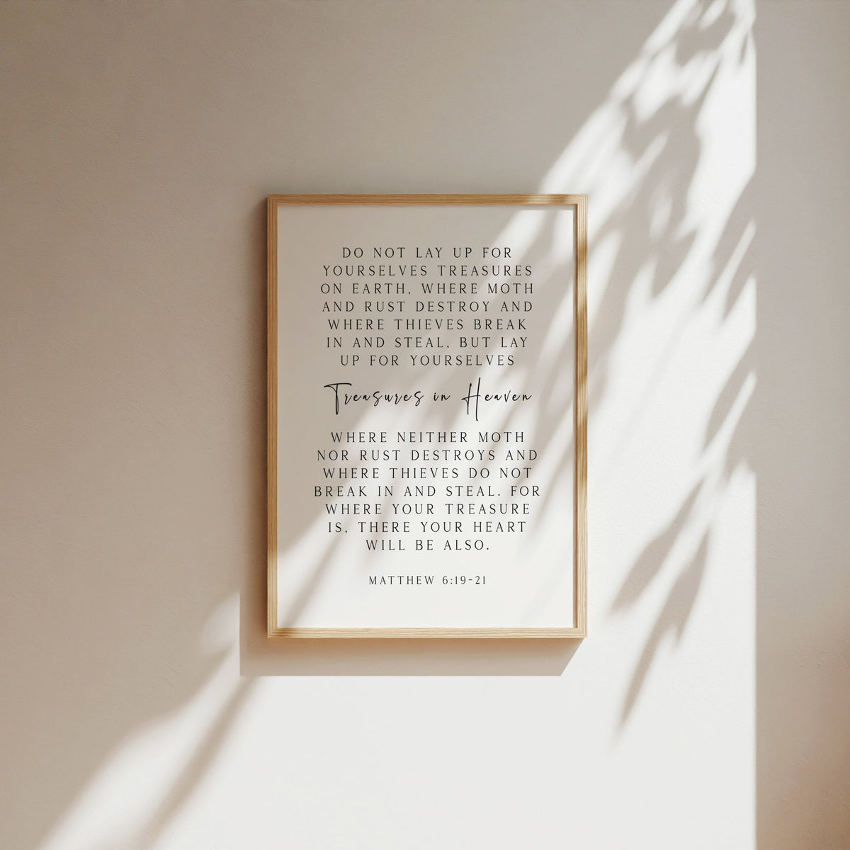 Treasures in Heaven, Matthew 6:19-21, Christian Art Print
