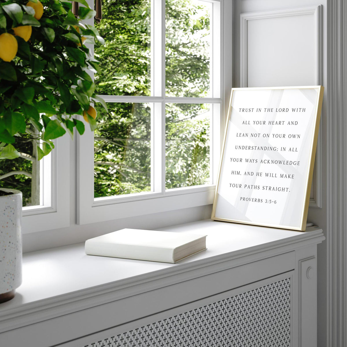 Trust in the Lord with All Your Heart, Proverbs 3:5-6, Scripture Art Print