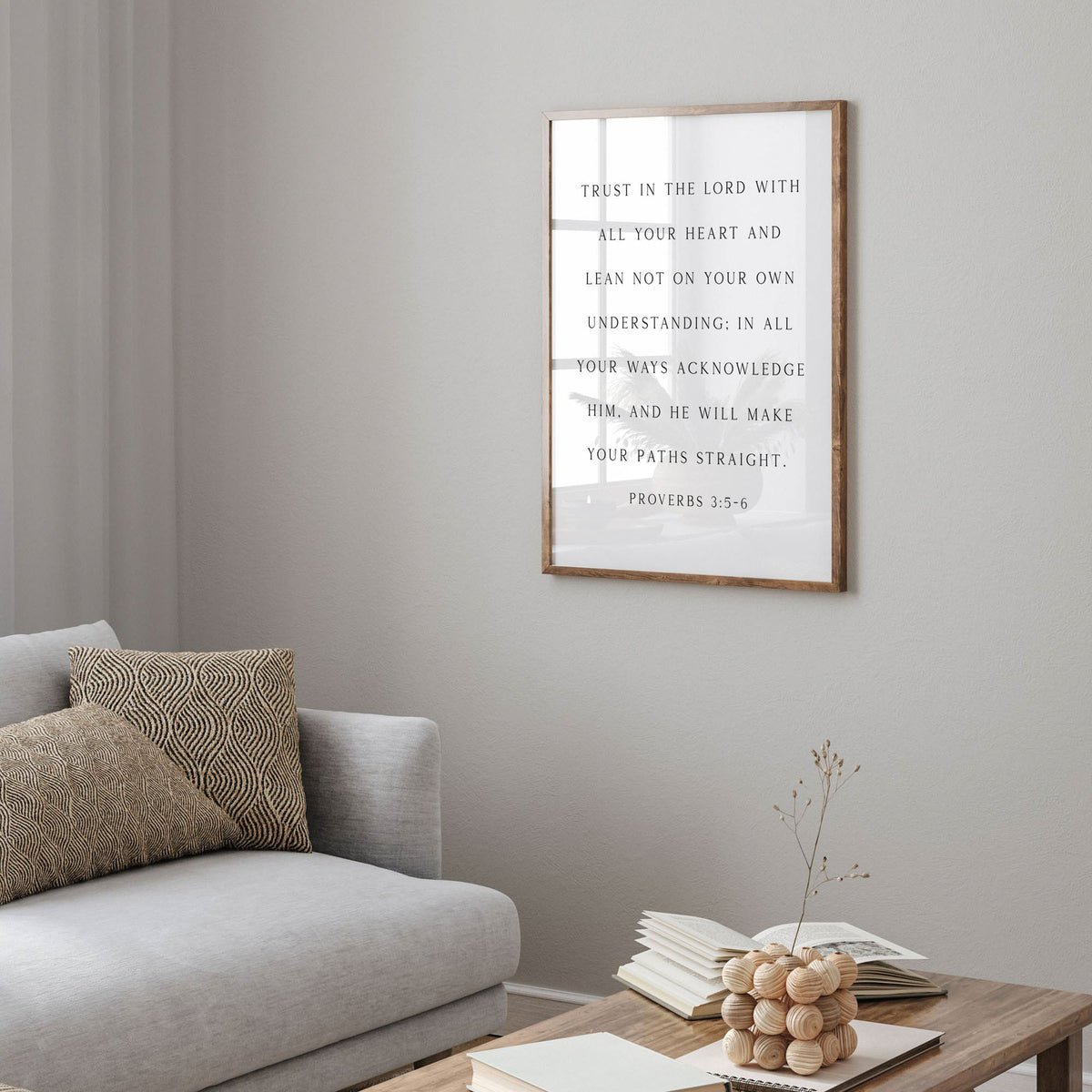 Trust in the Lord with All Your Heart, Proverbs 3:5-6, Scripture Art Print