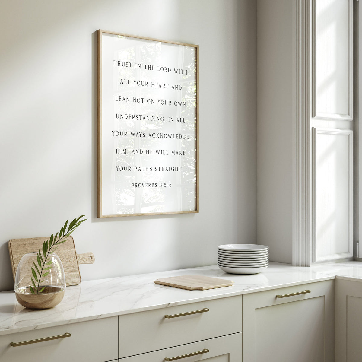 Trust in the Lord with All Your Heart, Proverbs 3:5-6, Scripture Art Print