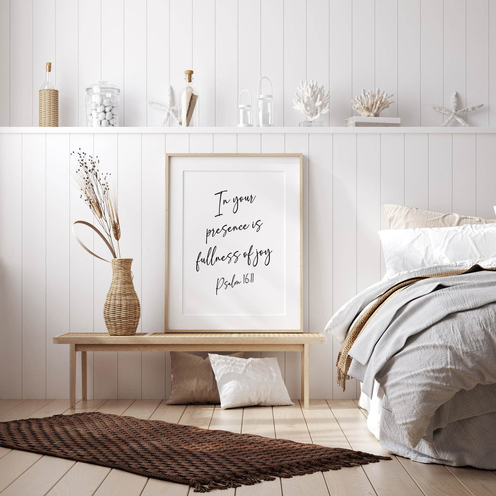 In Your Fullness is Presence of Joy, Psalm 16:11, Christian Art Print