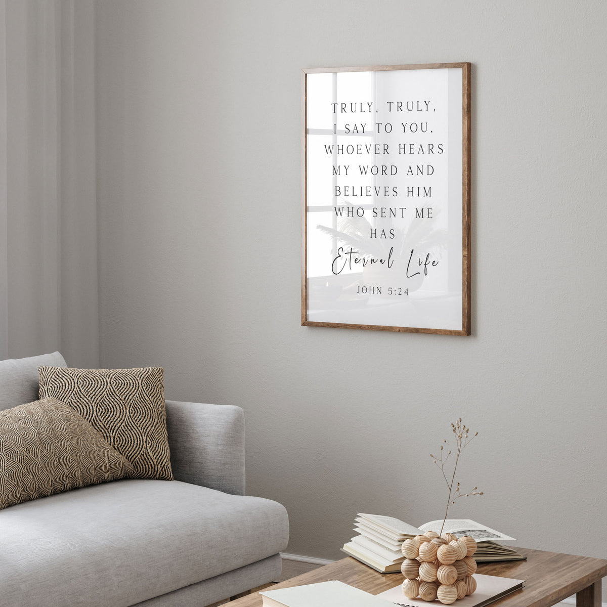 Eternal Life, John 5:24, Christian Art Print