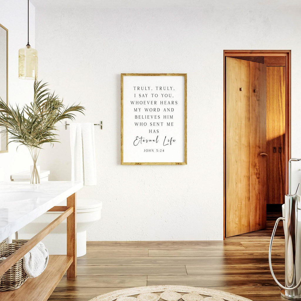 Eternal Life, John 5:24, Christian Art Print