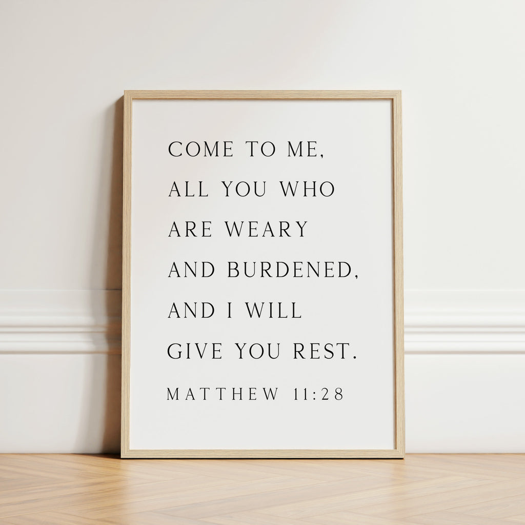 Come to Jesus, Matthew 11:28, Christian Art Print