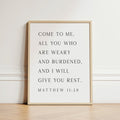 Come to Jesus, Matthew 11:28, Christian Art Print