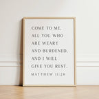 Come to Jesus, Matthew 11:28, Christian Art Print