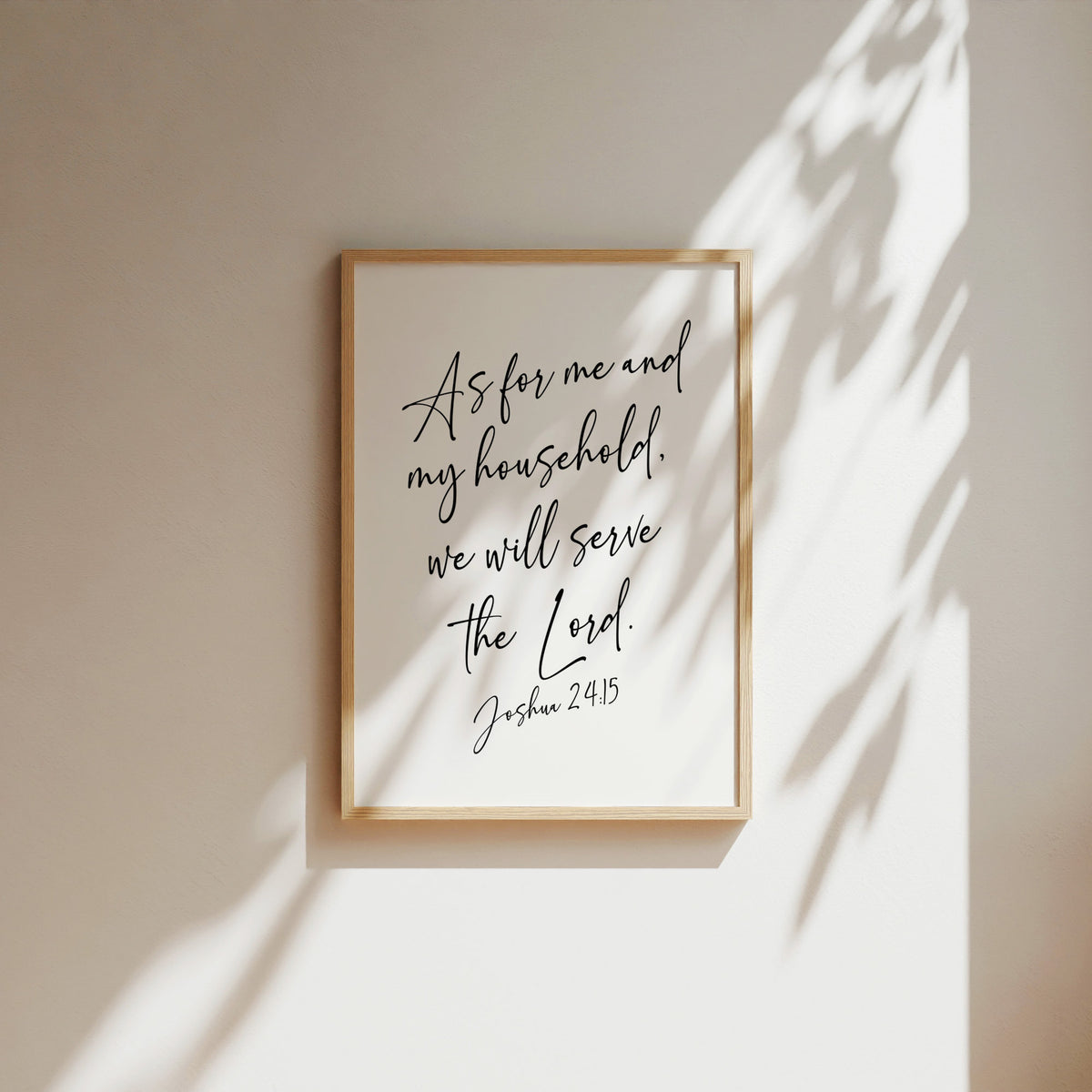 As For Me and My Household, Joshua 24:15, Christian Art Print