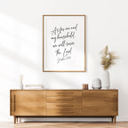 As for Me and My House, Joshua 24:15, Bible Verse Art Print