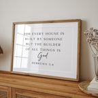 The Builder of All Things is God, Hebrews 3:4, Christian Art Print