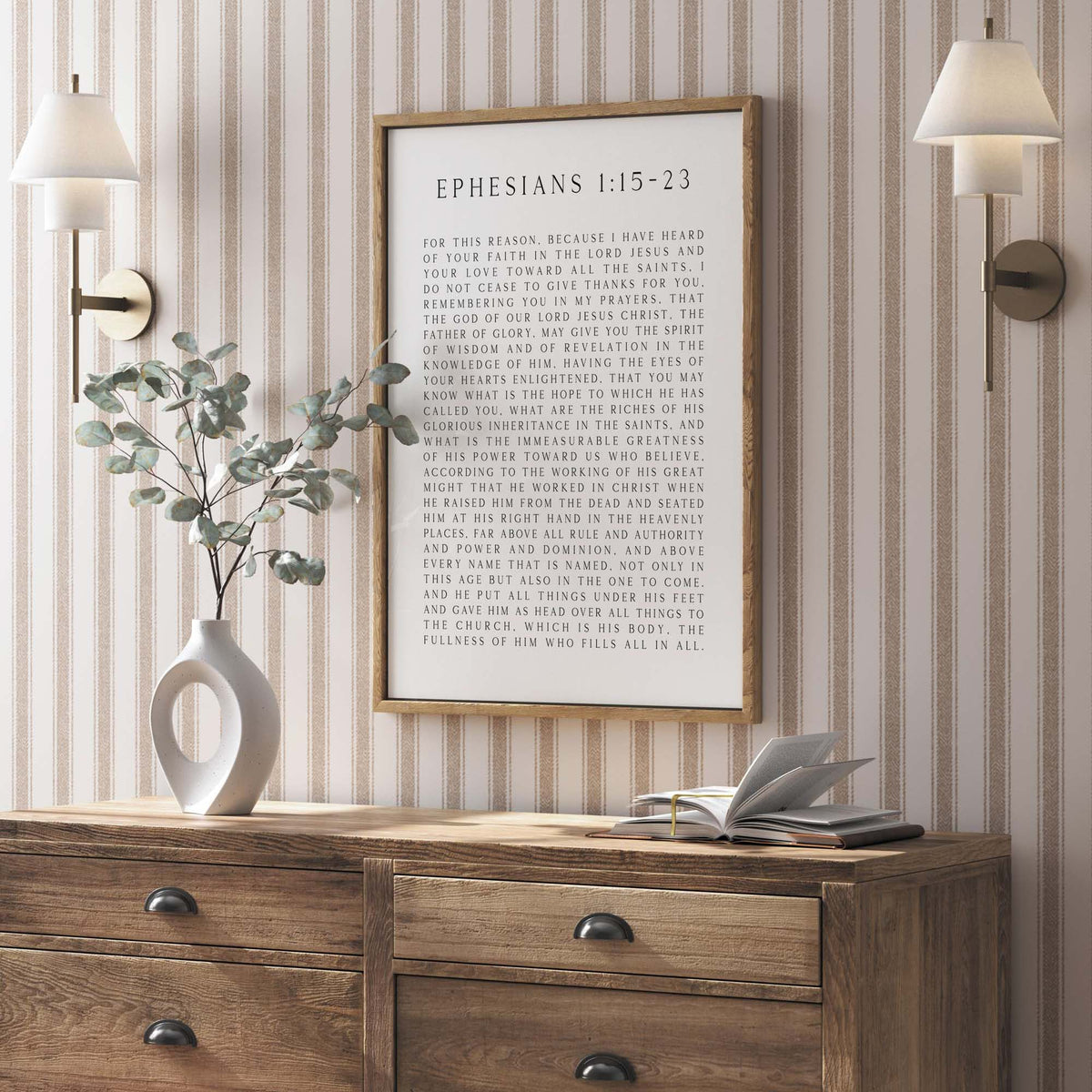 Intercessory Prayer, Ephesians 1:15-23, Christian Art Print