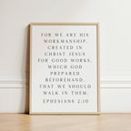We are His Workmanship, Ephesians 2:10, Christian Art Print
