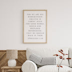 We are His Workmanship, Ephesians 2:10, Christian Art Print