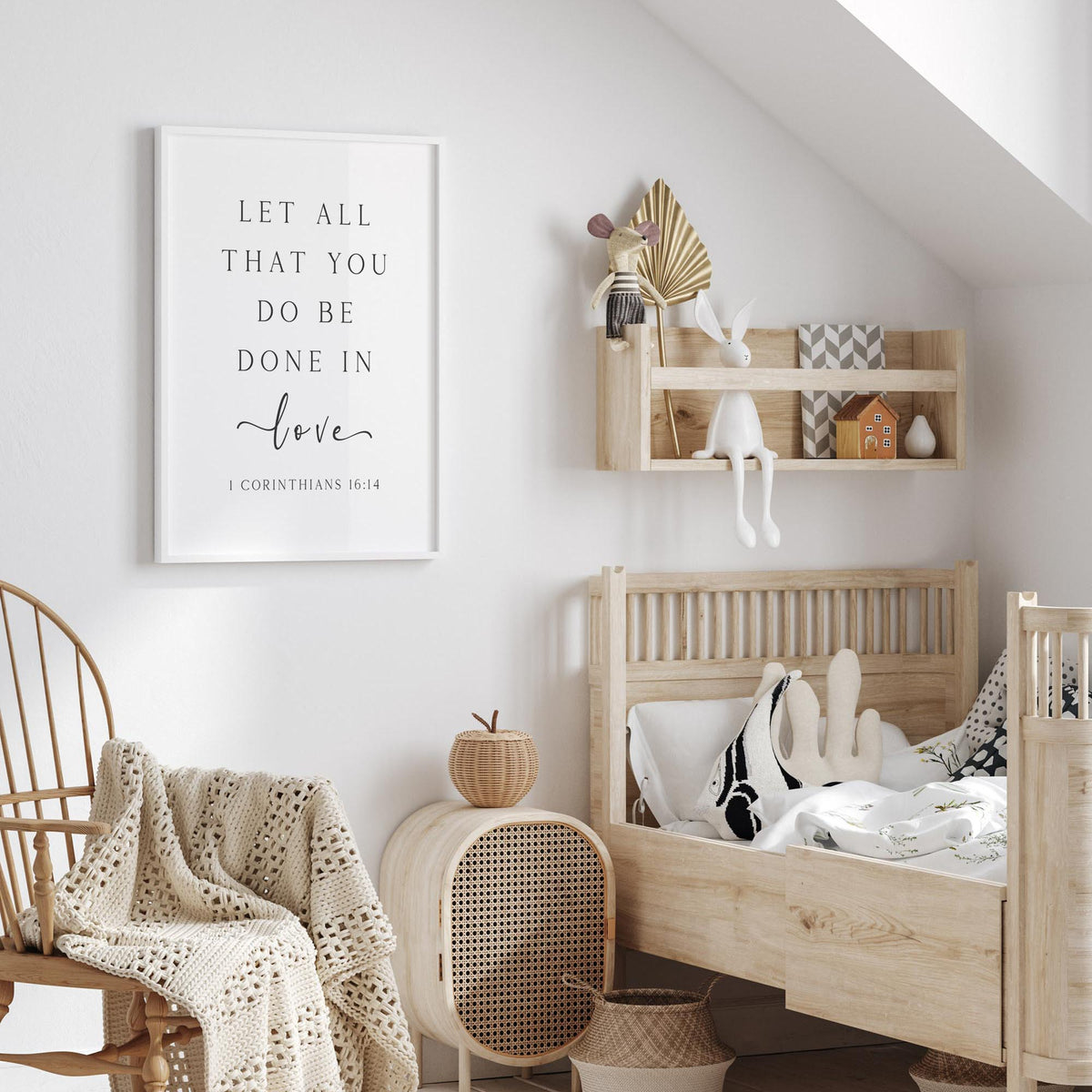 Let All That You Do Be Done in Love, 1 Corinthians 16:14, Bible Verse Art Print
