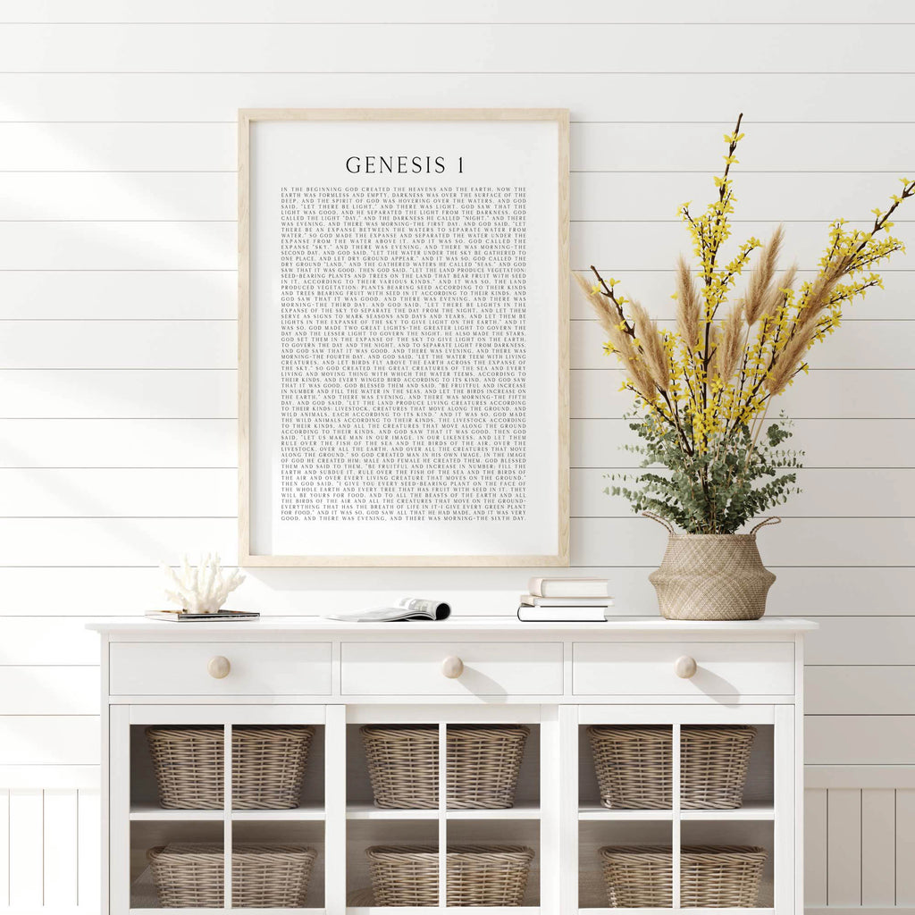 Genesis 1, Scripture Art Print