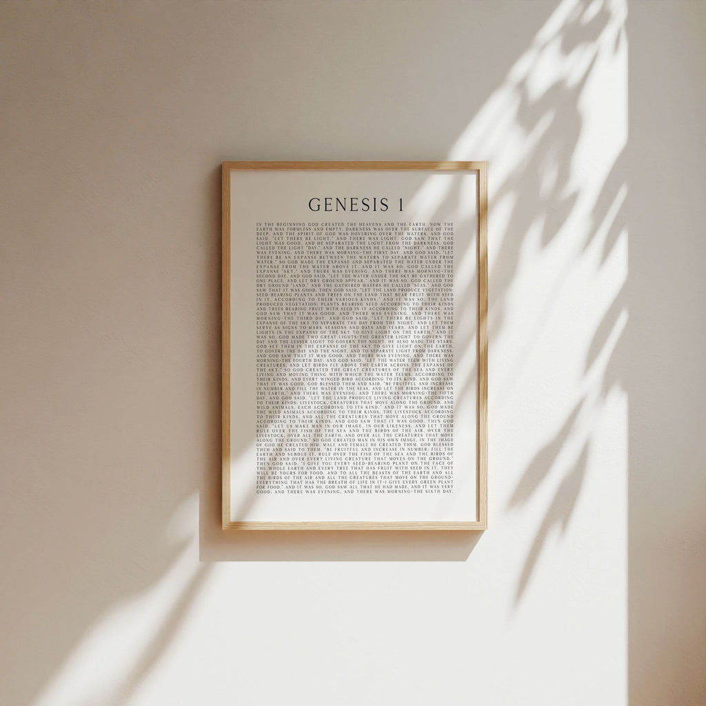 Genesis 1, Scripture Art Print