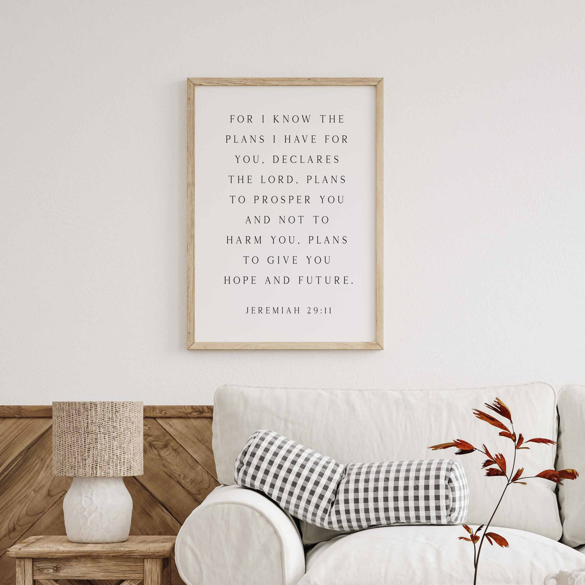 For I Know the Plans I Have for You, Jeremiah 29:11, Bible Verse Art Print