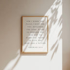For I Know the Plans I Have for You, Jeremiah 29:11, Bible Verse Art Print