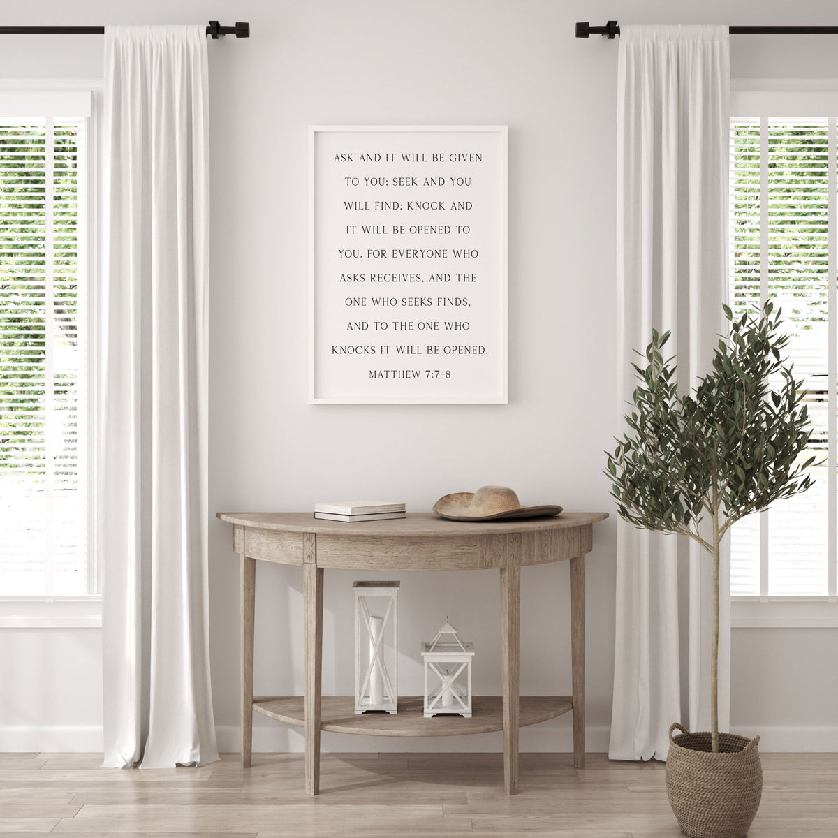 Ask Seek Knock, Matthew 7:7-8, Christian Art Print