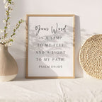 Your Word, Psalm 119:105, Scripture Art Print