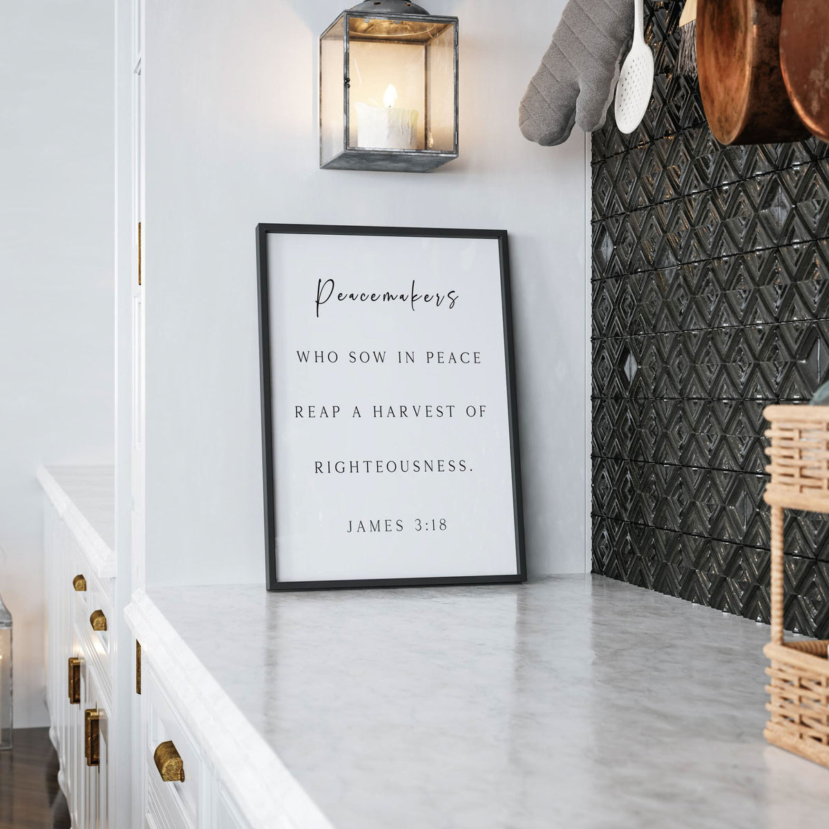 Peacemakers, James 3:18, Scripture Art Print