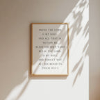 Bless the Lord, Psalm 103:1-2, Bible Verse Art Print