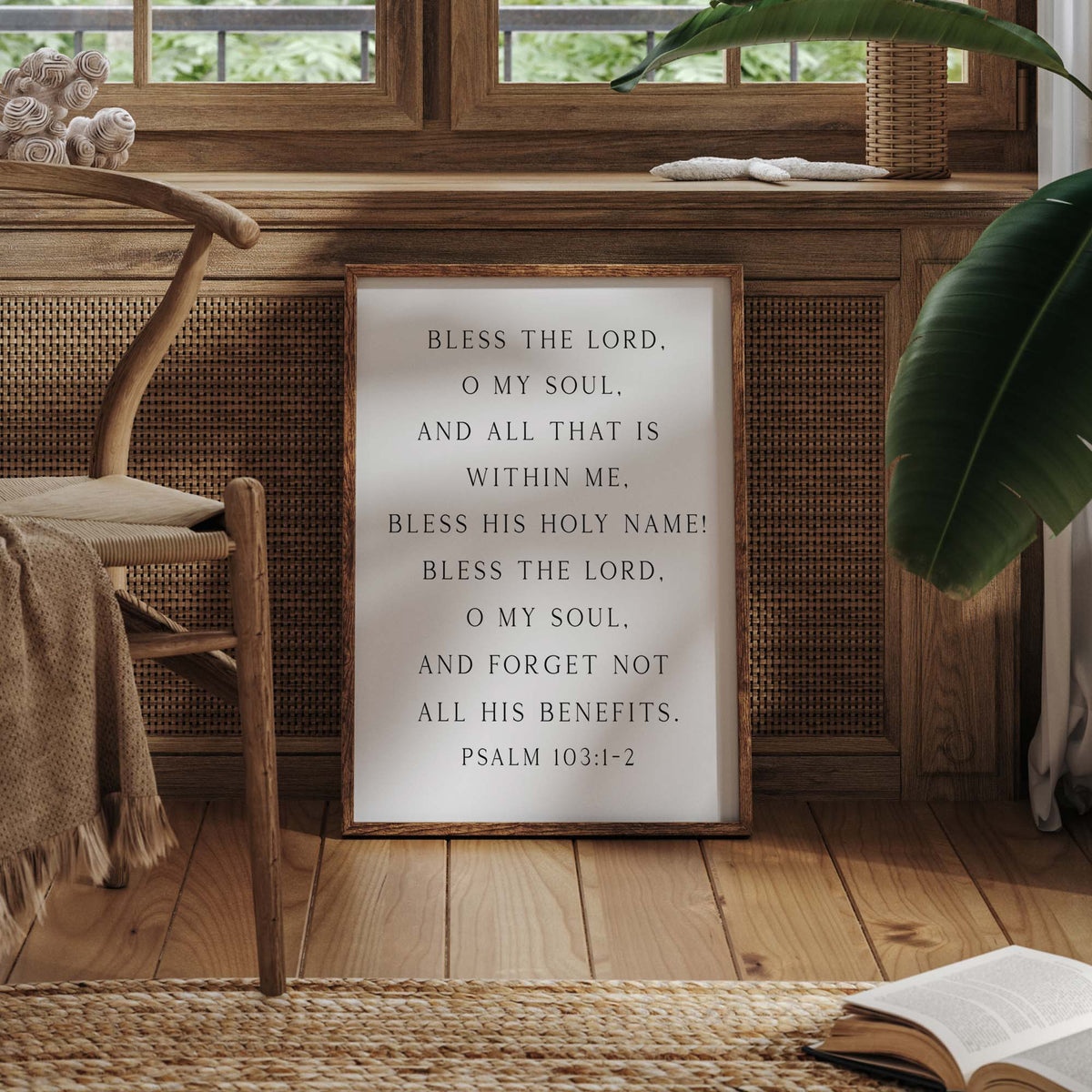 Bless the Lord, Psalm 103:1-2, Bible Verse Art Print