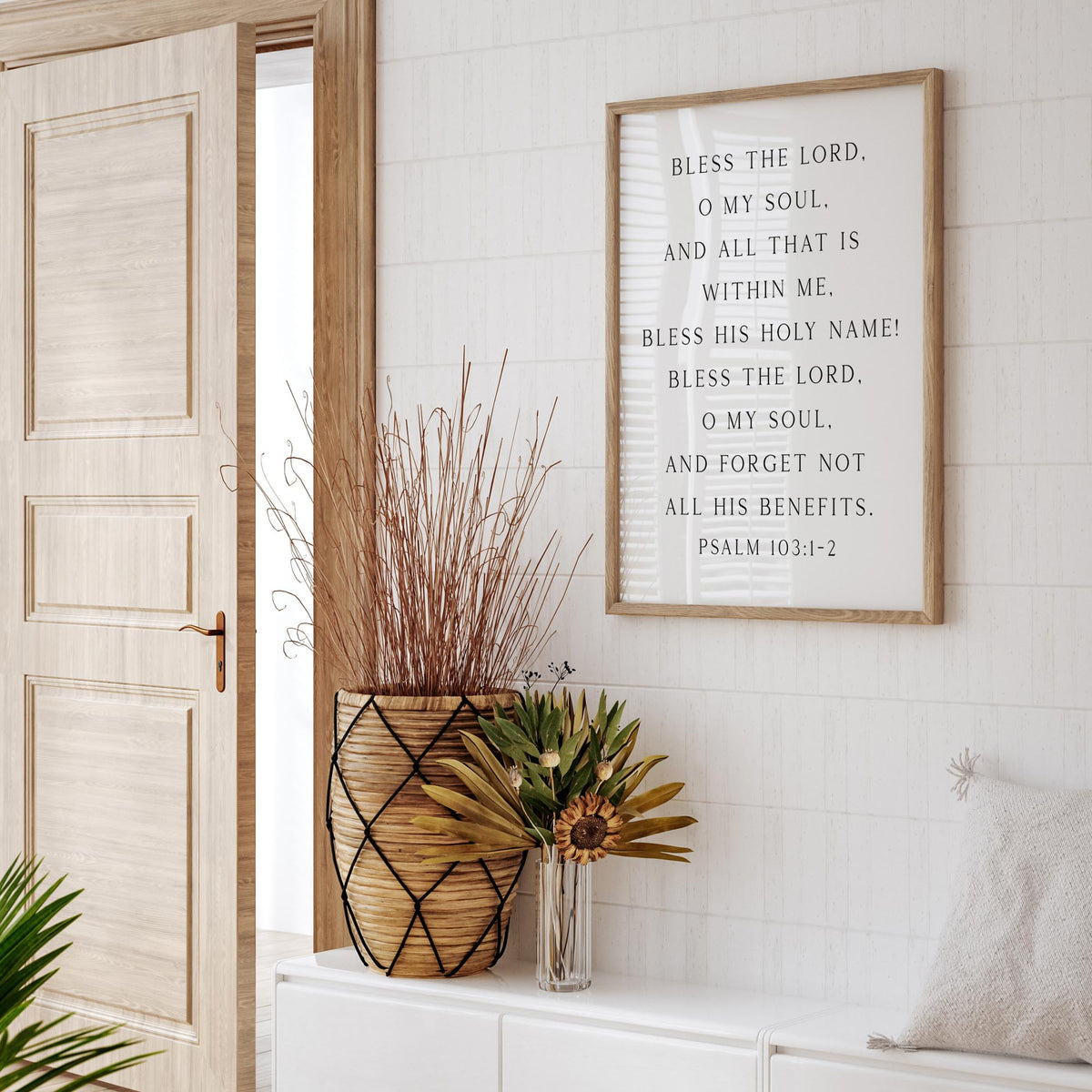 Bless the Lord, Psalm 103:1-2, Bible Verse Art Print