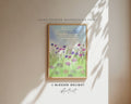 Cornflowers Watercolor Landscape - Romans 8:28 Christian Art Print